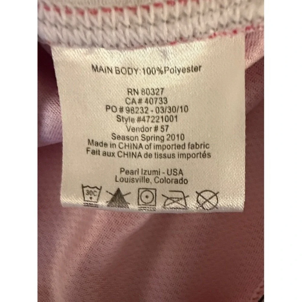 Pearl Izumi Womens‎ Pink White Graphic Cycling Jersey Full Zip Medium 47221001